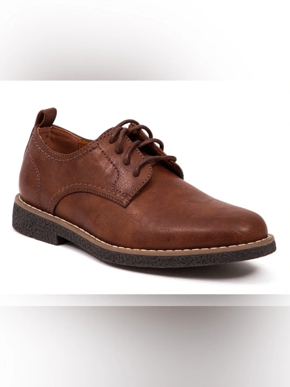 Deer Stags Boys' Zander Lace-up Dress Comfort Oxford Brown Dark Brown Sz 3 kids